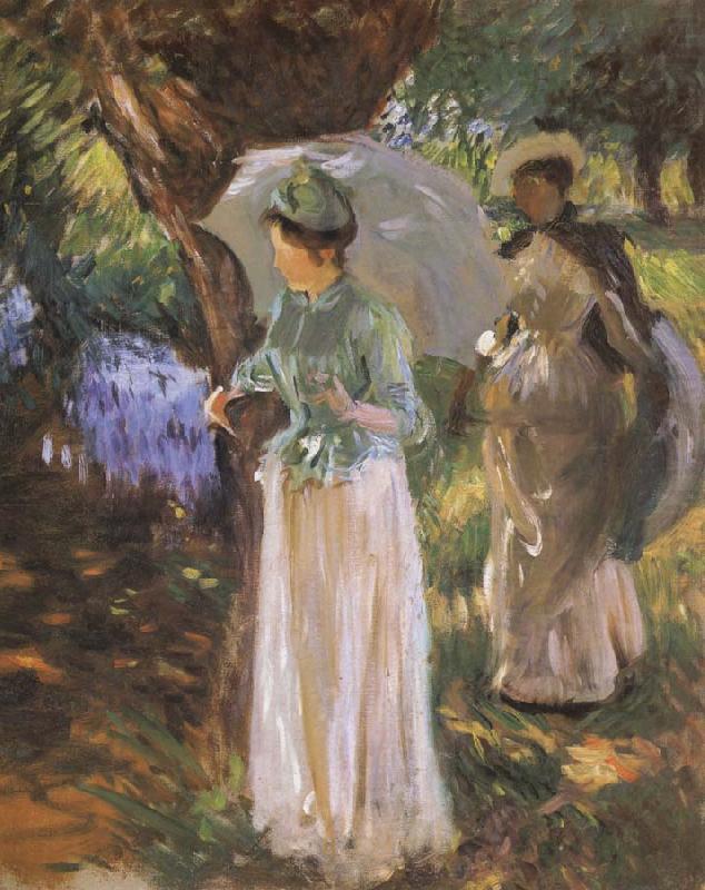 John Singer Sargent Two Girl with Parasols at Fladbury china oil painting image